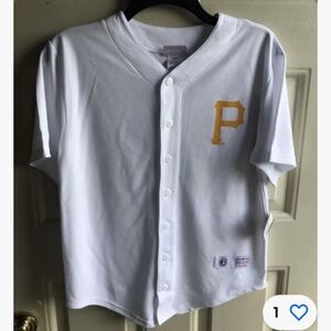 Pittsburgh Pirates Youth White Button Jersey Size Medium (10-12) NEW